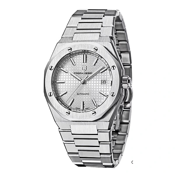 relogio masculino pagani design Prata Bianco Pagani Design - frontal em fundo branco