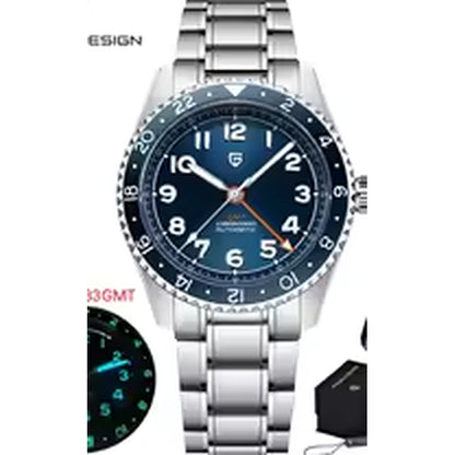 relógio Pagani Design PD-1792 Blu Relógio Masculino Prata Blu Pagani Design - recorte vertical do relógio com pulseira metálica