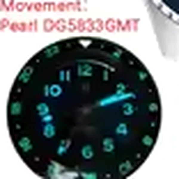 relógio com lume ciano Relógio Masculino Prata Blu Pagani Design - detalhe do lume no mostrador auxiliar