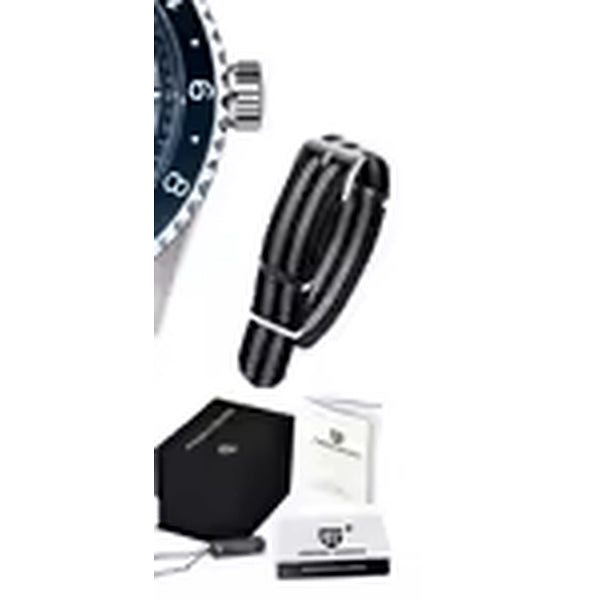 relógio masculino com kit Relógio Masculino Prata Blu Pagani Design - recorte dos acessórios e pulseira extra