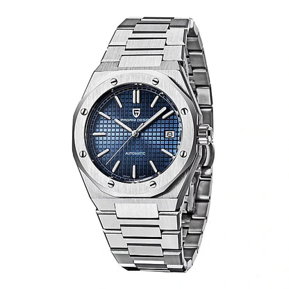 relogio masculino azul turquesa Prata Celeste Pagani Design - Visao completa em fundo branco