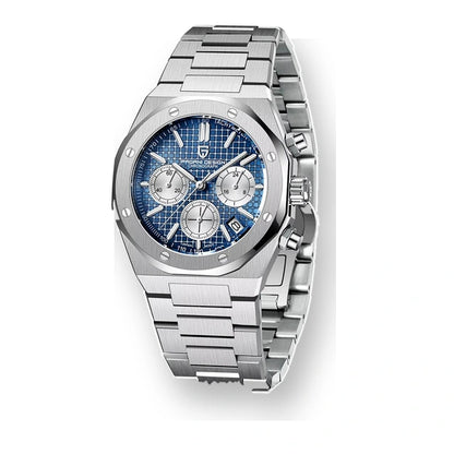 relogio masculino pagani design Relógio Masculino Prata Dante Pagani Design Azul - produto principal frontal em fundo branco