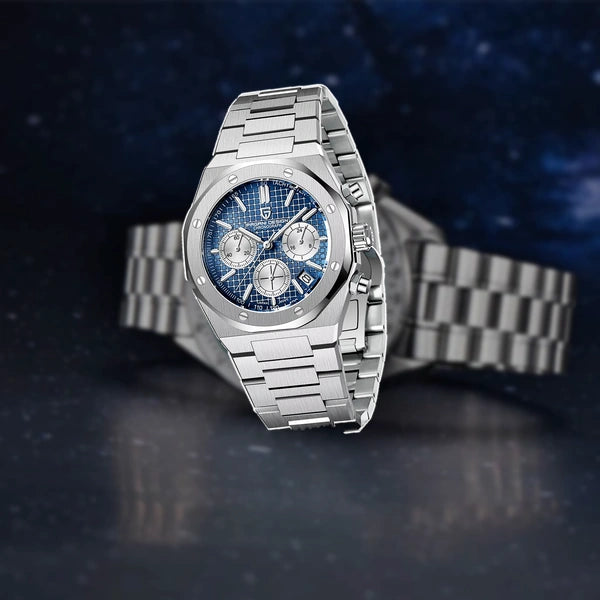 relogio masculino social Relógio Masculino Prata Dante Pagani Design Azul - lifestyle premium em contexto diferente