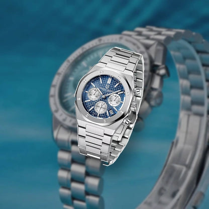 relogio masculino para presente Relógio Masculino Prata Dante Pagani Design Azul - lifestyle premium viagem