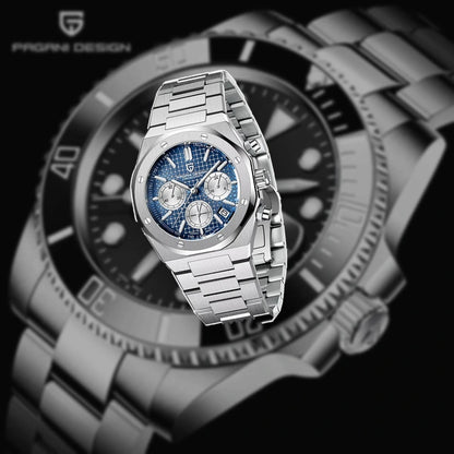 relogio masculino elegante Relógio Masculino Prata Dante Pagani Design Azul - lifestyle premium urbano