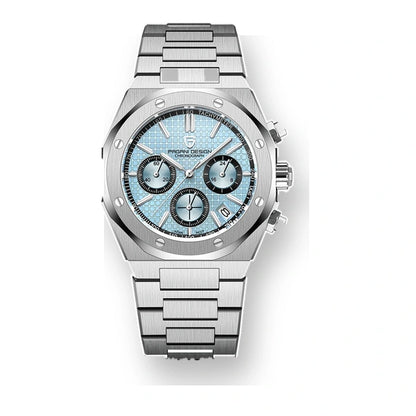 relogio masculino pagani design Relógio Masculino Prata Dante Pagani Design Azul Gelo - produto principal frontal em fundo branco