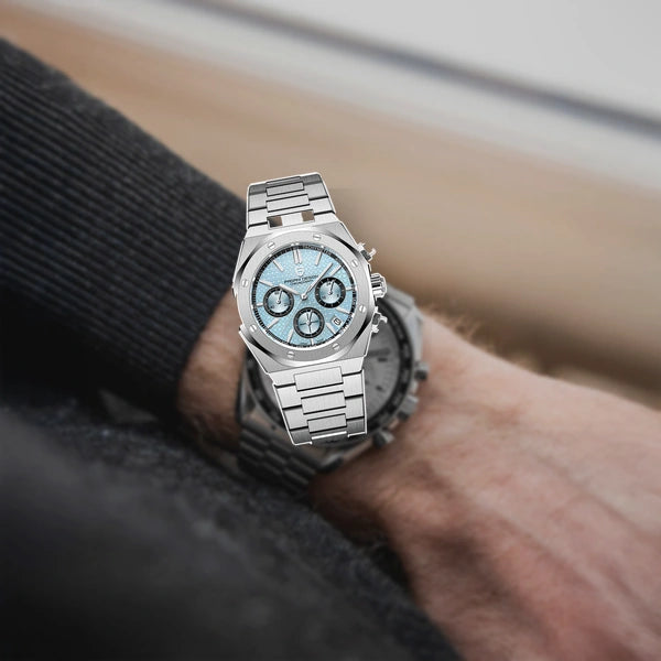 relogio masculino no pulso Relógio Masculino Prata Dante Pagani Design Azul Gelo - relogio no pulso