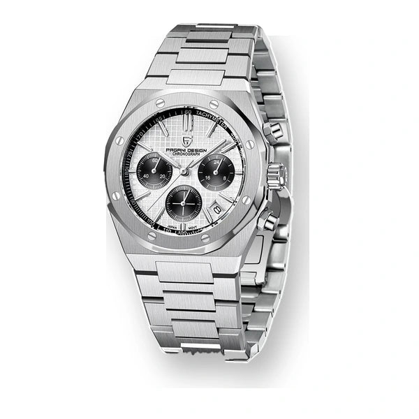 relogio masculino pagani design Relógio Masculino Prata Dante Pagani Design Branco - produto principal frontal em fundo branco