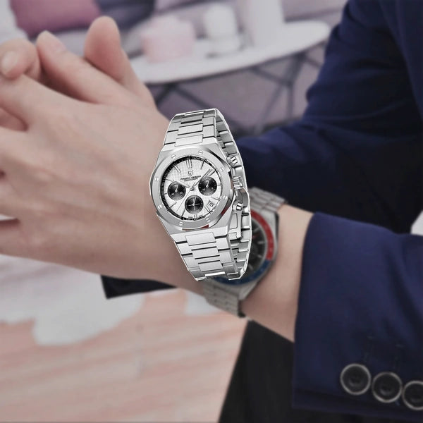 relogio masculino no pulso Relógio Masculino Prata Dante Pagani Design Branco - relogio no pulso