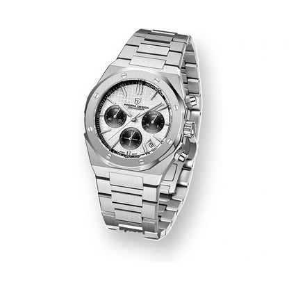 relogio pagani design dante Relógio Masculino Prata Dante Pagani Design Branco - fundo branco três quartos