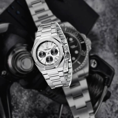 relogio masculino elegante Relógio Masculino Prata Dante Pagani Design Branco - lifestyle premium urbano