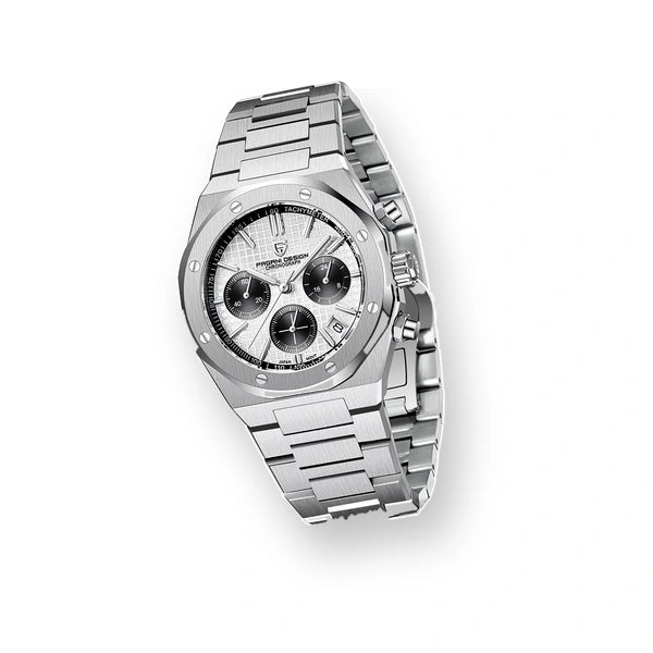 relogio masculino pulseira Relógio Masculino Prata Dante Pagani Design Branco - fundo branco pulseira