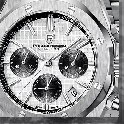 relogio masculino safira Relógio Masculino Prata Dante Pagani Design Branco - macro do mostrador