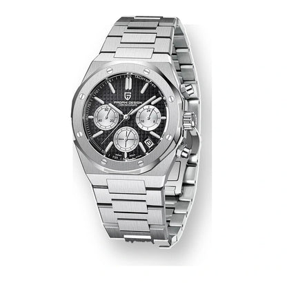 relogio masculino pagani design Relógio Masculino Prata Dante Pagani Design Preto - produto principal frontal em fundo branco