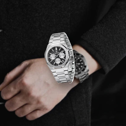relogio masculino no pulso Relógio Masculino Prata Dante Pagani Design Preto - relogio no pulso