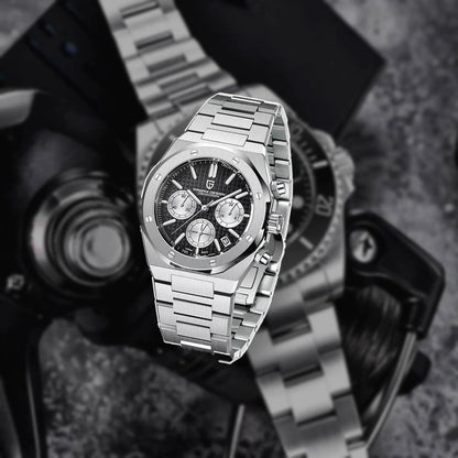 relogio cronografo masculino Relógio Masculino Prata Dante Pagani Design Preto - lifestyle premium em mesa