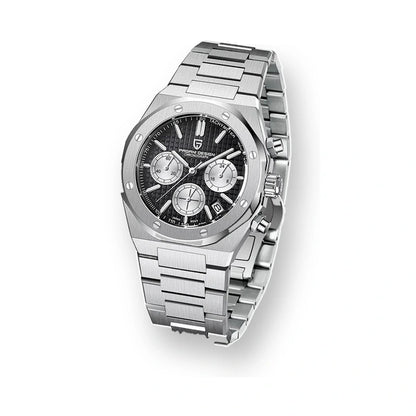 relogio pagani design dante Relógio Masculino Prata Dante Pagani Design Preto - fundo branco três quartos