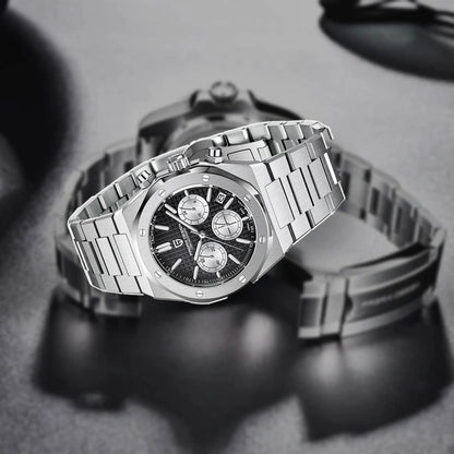 relogio masculino caseback Relógio Masculino Prata Dante Pagani Design Preto - fundo branco traseira caseback