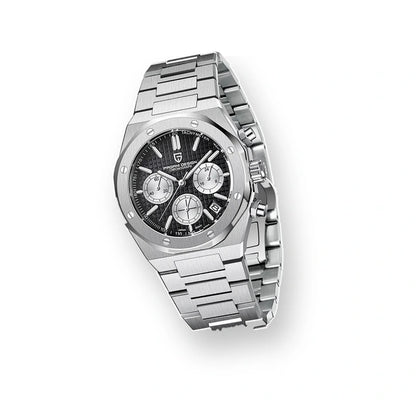relogio masculino pulseira Relógio Masculino Prata Dante Pagani Design Preto - fundo branco pulseira