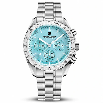 relógio masculino azul Lunario Pagani Design Azul Claro - Frente em fundo branco