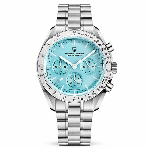 relogio masculino no pulso Lunario Pagani Design Azul Claro - No pulso