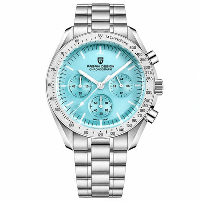 relogio masculino caixa aco Lunario Pagani Design Azul Claro - Vista lateral