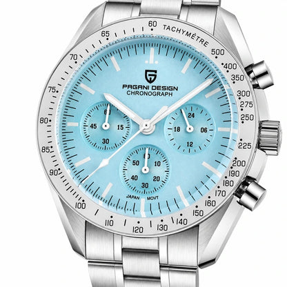 relogio pulseira de aco masculino Lunario Pagani Design Azul Claro - Detalhe da pulseira