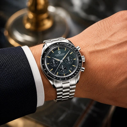 relogio masculino no pulso Lunario Pagani Design Azul Marinho - No pulso
