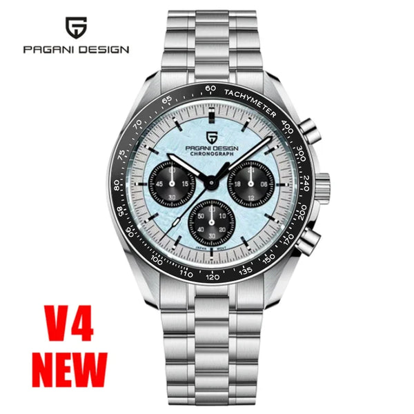 relógio masculino moderno Lunario Pagani Design Azul Panda - foto frontal