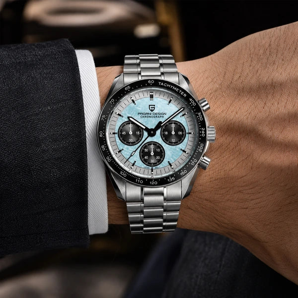 relogio masculino no pulso Lunario Pagani Design Azul Panda - No pulso