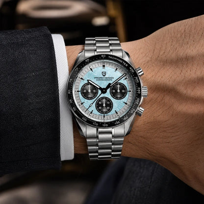 relogio masculino no pulso Lunario Pagani Design Azul Panda - No pulso