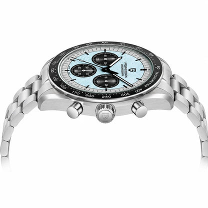 relogio masculino caixa aco Lunario Pagani Design Azul Panda - Vista lateral