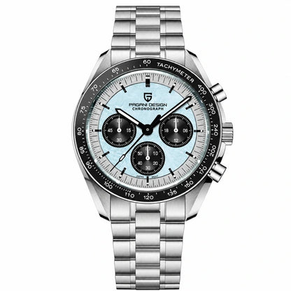 relógio masculino elegante Lunario Pagani Design Branco Celeste - Frente em fundo branco