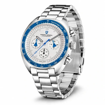 relogio masculino importado Lunario Pagani Design Branco Celeste - Produto completo em angulo diferente