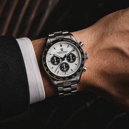 relogio masculino no pulso Lunario Pagani Design Branco Panda - No pulso