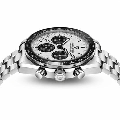 relogio masculino caixa aco Lunario Pagani Design Branco Panda - Vista lateral