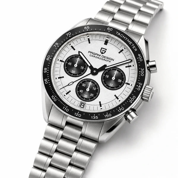 relogio pulseira de aco masculino Lunario Pagani Design Branco Panda - Detalhe da pulseira