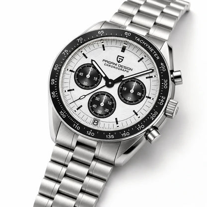 relogio pulseira de aco masculino Lunario Pagani Design Branco Panda - Detalhe da pulseira