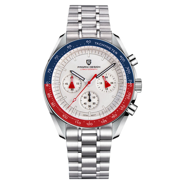 relógio masculino prata Lunario Pagani Design Branco Pepsi - foto frontal