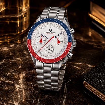 relogio masculino de luxo Lunario Pagani Design Branco Azul Vermelho - Lifestyle luxuoso