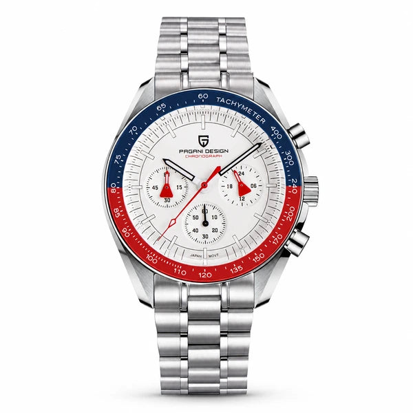 relogio pagani design lunario Branco Azul Vermelho - Composicao do produto
