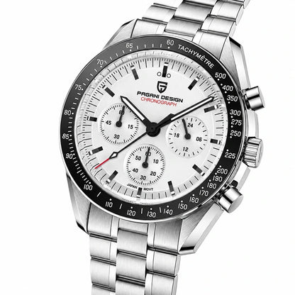 relógio masculino branco Lunario Pagani Design Branco Preto - Frente em fundo branco