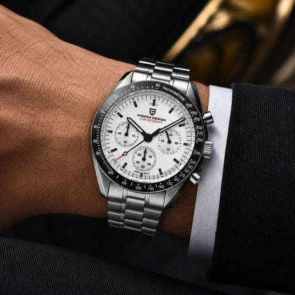 relogio masculino no pulso Lunario Pagani Design Branco Preto - No pulso