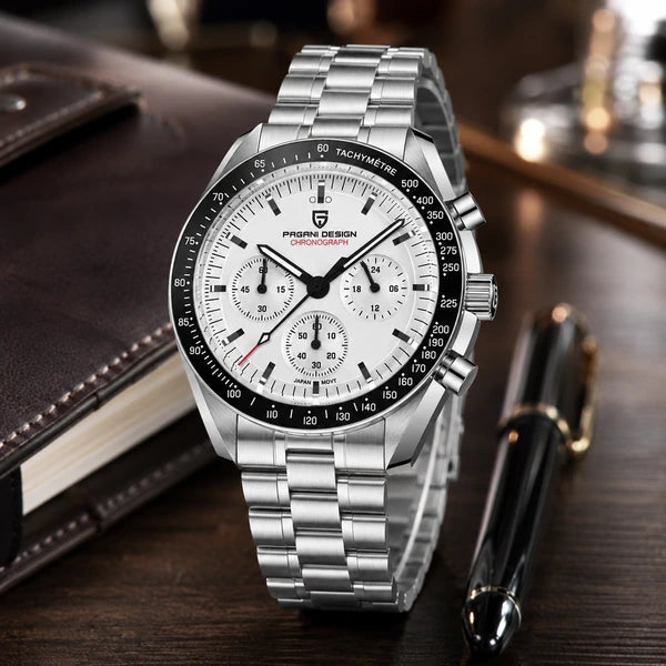 relogio masculino executivo Lunario Pagani Design Branco Preto - Lifestyle executivo