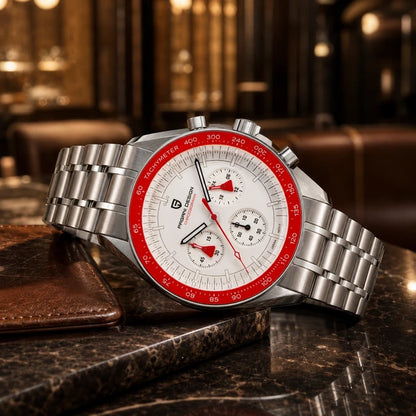 relogio masculino executivo Lunario Pagani Design Branco Vermelho - Lifestyle executivo