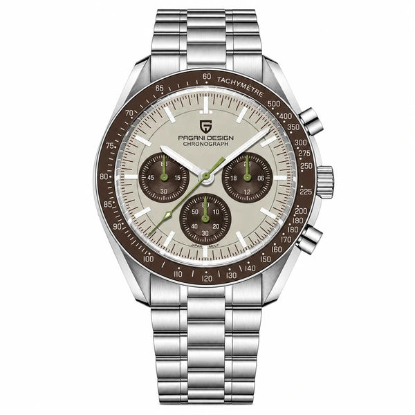 relógio masculino social Lunario Pagani Design Champanhe - Frente em fundo branco