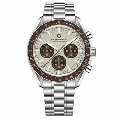 relógio masculino social Lunario Pagani Design Champanhe - Frente em fundo branco
