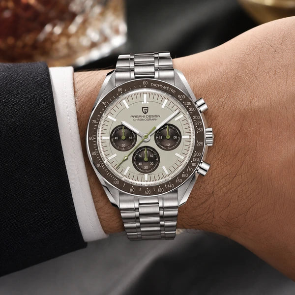 relogio masculino no pulso Lunario Pagani Design Champanhe - No pulso