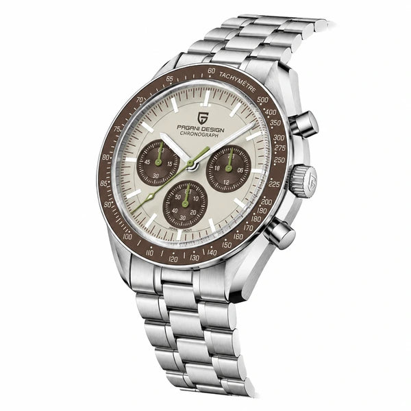 relogio masculino caixa aco Lunario Pagani Design Champanhe - Vista lateral