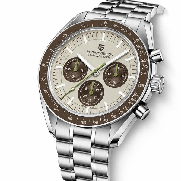 relogio pulseira de aco masculino Lunario Pagani Design Champanhe - Detalhe da pulseira